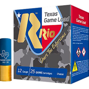 Rio Ammunition TGHV368TX Texas Game Load High Velocity 12 Gauge 2.75" 1 1/4 oz 8 Shot 25 Per Box/ 10 Case