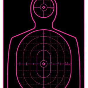 TruGlo TG13A12BB Tru-See Handgun Target Self-Adhesive Heavy Paper Black/Pink 12"x18" Silhouette 12 Pack