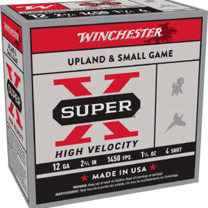Winchester Ammo X12HV4 Super X High Velocity 12Gauge 2.75" 1 1/4oz 4Shot 25 Per Box/10 Case