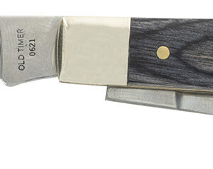 Old Timer 1135990 Heritage Series Trapper 940T 3" Folding Clip Point/Spey Plain D2 Steel Blade, 3.70" Gray Wood Laminate Handle