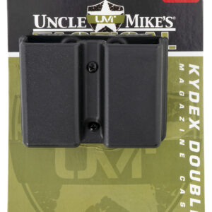 Uncle Mike's 51361 Kydex Double Mag Case Black Kydex Belt Clip 9mm Luger 40 S&W Belts 1.75" Wide