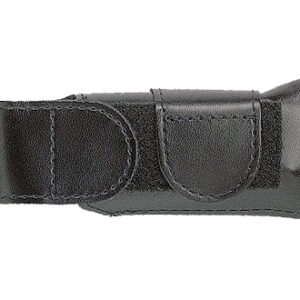 Safariland 1233832 Horizontal Mag Pouch  Single Black Leather Hook & Loop Compatible With Glock 20/21