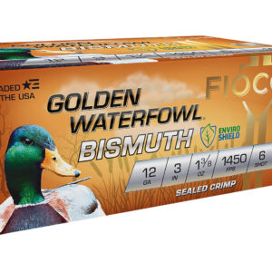 Fiocchi 123GB6 Golden Waterfowl Bismuth 12Gauge 3" 1 3/8oz 6Shot 10 Per Box/10 Case