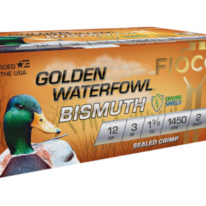 Fiocchi 123GB2 Golden Waterfowl Bismuth 12Gauge 3" 1 3/8oz 2Shot 10 Per Box/10 Case
