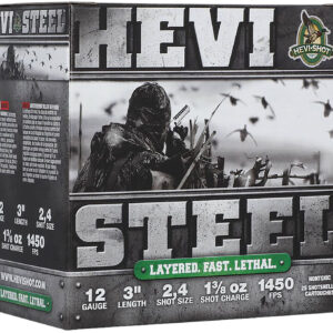 HEVI-Shot HS60024 HEVI-Steel Waterfowl 12Gauge 3" 1 3/8oz 2/4Shot 25 Per Box/10 Case