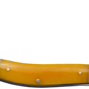 Cold Steel CSFLGSTKMY Gentleman's Stockman 2"/2.10"/2.50" Folding Clip/Sheepsfoot/Spey Plain 8Cr13MoV SS Blade/Yellow w/Polished Bolsters Bone Handle