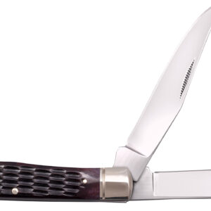 Cold Steel CSFLTRPRJ Trapper  3" Folding Clip/Spey Plain 8Cr13MoV SS Blade/Brown Jigged w/Polished Bolsters Bone Handle