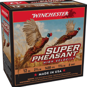 Winchester Ammo X12PHV6 Super Pheasant High Velocity High Brass 12Gauge 2.75" 1 3/8oz 6Shot 25 Per Box/10 Case