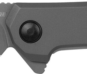 Kershaw 5570 Helitack  3.26" Flipper Drop Point Plain Gray PVD Coated 8Cr13MoV SS Blade, Gray PVD Stainless Steel Handle