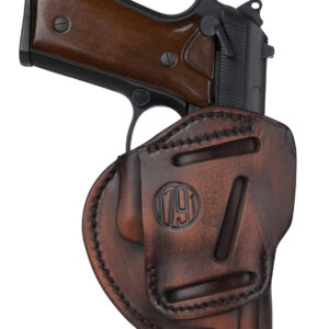 1791 Gunleather 3WH6VTGA 3-Way  IWB/OWB Size 06 Vintage Leather Belt Loop Fits Beretta 92 Fits Walther PPQ Fits Sig P320 Ambidextrous Hand