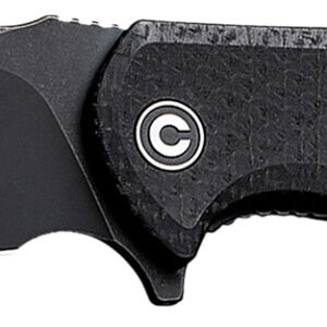 Civivi Knives C803G Praxis  3.75" Folding Plain Black Stonewashed 9Cr18MoV SS Blade, Black Textured Micarta Handle
