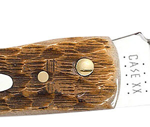 Case 00245 Sod Buster Jr. Plain Peach Seed Jigged Amber Bone Handle