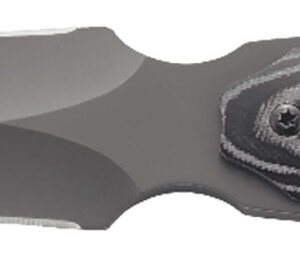 CRKT 2075 Shrill  4.77" Fixed Plain Dual-Edge Gray TiN 8Cr13MoV SS Blade/ Black/Gray SS w/Resin Fiber Overlay Handle Includes Sheath