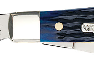 Case 02806 Stockman  Medium 2.42"/1.58"/1.57" Folding Clip/Sheepsfoot/Pen Plain Mirror Polished Tru-Sharp SS Blade/Rogers Corn Cob Jigged Blue Bone Handle