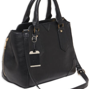 Bulldog BDP020 Satchel Purse w/Holster Black Leather for Small Autos & Revolvers Ambidextrous Hand