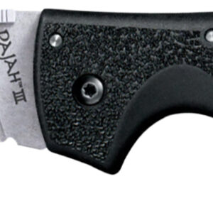 Cold Steel CS62JM Rajah III 3.50" Folding Drop Point Plain Stone Washed AUS-10A SS Blade/Black Griv-Ex Handle Includes Pocket Clip