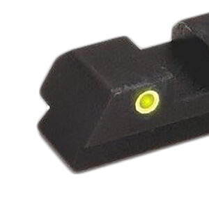 AmeriGlo GL121 Classic Tritium Sight Set for Glock  Green Tritium White Outline Front Sight-Yellow Tritium White Outline Rear Sight