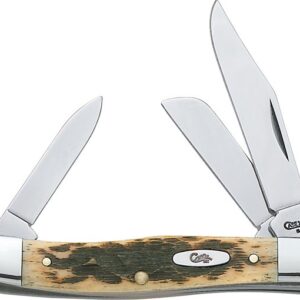Case Amber Bone Chrome Vanadium Medium 3-5/8" Stockman Pocket Knife