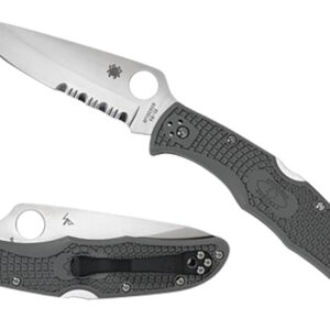 Spyderco C10PSFG Endura 4 Lightweight 3.75" Folding Part Serrated Satin VG-10 SS Blade/Foliage Green Bi-Directional Texturing FRN Handle Includes Pocket Clip