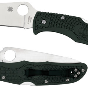 Spyderco C10FPGR Endura 4 Lightweight 3.75" Folding Clip Point Plain VG-10 SS Blade Green Bi-Directional Texturing FRN Handle Includes Pocket Clip
