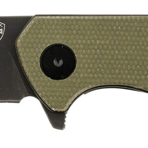 Templar Knife PFMGN321 Paladin  3.27" Folding Drop Point Plain Black Powder Coated D2 Steel Blade, 4.40" Green Micarta Handle