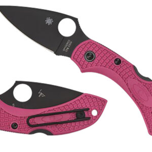 Spyderco C28FPPNS30VBK2 Dragonfly 2  2.30" Folding Plain Black TiCN CPM S30V SS Blade/Pink Textured w/Black Accents FRN Handle Includes Pocket Clip
