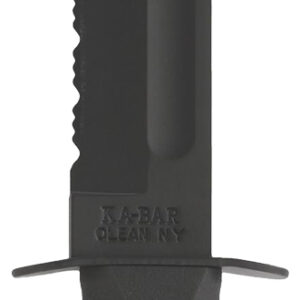 Ka-Bar 1214 Fighting/Utility  7" Fixed Clip Point Serrated Black 1095 Cro-Van Blade, Black Kraton G Handle, Includes Sheath