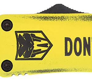CobraTec Knives MDTOMFS3DNS FS-3 Don't Tread On Me Medium 3" OTF Drop Point Plain D2 Steel Blade Yellow w/"Don't Tread On Me" Aluminum Cerakoted Handle Features Glass Breaker Includes Pocket Clip