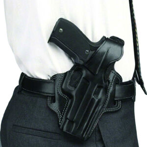Galco FL226B Fletch  OWB Black Leather Belt Slide Compatible w/Glock 19 Gen1-5/19X/23 Gen2-5/32/45 Belt Up to 1.75" Wide Right Hand