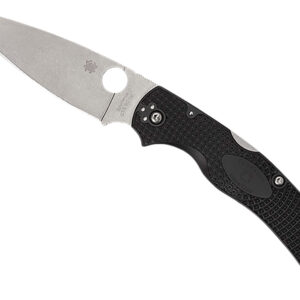 Spyderco C244PBK Native Chief Lightweight 4.02" Folding Plain Stonewashed CTS BD1N SS Blade/Black Textured FRN Handle Includes Pocket Clip