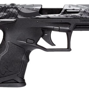 Taurus 1TX2213110US5 TX22C T.O.R.O. Compact Frame 22 LR 10+1 3.60" Matte Black Threaded Barrel, Engraved Distressed USA Flag Optic Ready/Serrated Slide, Black Polymer Frame
