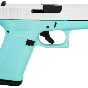 Glock UX4350204REBFPWS G43X  Slim Sub-Compact Frame 9mm Luger 10+1 3.41" Black GMB Barrel, Pearl White Cerakote Serrated Steel Slide, Robin Egg Blue Cerakote Polymer Frame w/Beavertail, USA Made