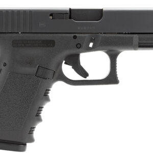 Glock PI1950203 G19 Gen3 Compact Frame 9mm Luger 15+1 4.02" Black Steel Barrel, Matte Black Serrated Steel Slide, Black Polymer Frame w/Picatinny Rail, Black Finger Grooved Grip Right Hand