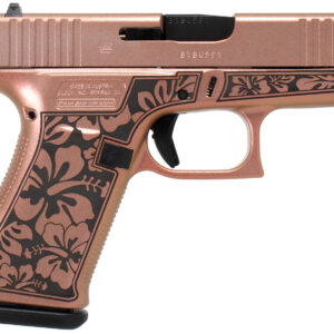 Glock UI4350204NHIBCHIM G43 Gen3 Slim Sub-Compact Frame 9mm Luger 6+1 3.41" Black Steel Barrel, Chimera Cerakote Serrated Steel Slide, Chimera w/Hibiscus Cerakote Polymer Frame, USA Made