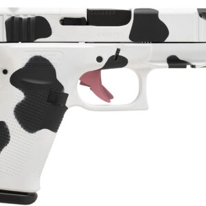 Glock PA4850204FRMOSMOO G48 Gen5 MOS Slim Compact Frame 9mm Luger 10+1 4.17" Black GMB Barrel, Cow Print Cerakote MOS Cut/Serrated Steel Slide, Polymer Frame w/Beavertail & Textured Grip