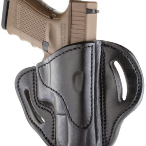 1791 Gunleather BH21SBLR BH2.1  OWB Size 2.1 Stealth Black Leather Belt Slide Compatible w/Glock 17/S&W M&P Shield/Springfield XD Right Hand