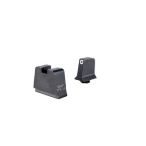 SUPPRESSOR/OPTIC HEIGHT SIGHTS - GLOCK SLIM FRAMES, FRONT WHITE OUTLINE/GREEN TRITIUM, REAR METAL