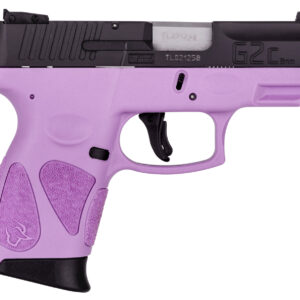 Taurus 1G2C93112LP G2C  Compact Frame 9mm Luger 12+1 3.26" Matte Stainless Steel Barrel, Matte Black Serrated Alloy Steel Slide, Light Purple Polymer Frame w/Picatinny Rail & Polymer Grip, Right Hand