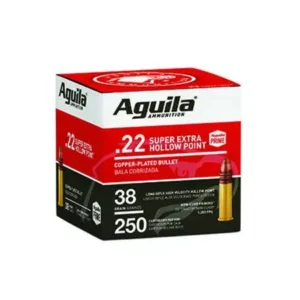 AGUILA AMO 22LR HIGH VELOCITY 38GR HP COPPER COATED LEAD 250RD BULK PACK (8 BOXES PER CASE)