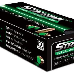 AMMO INC STREAK AMO 9MM 115GR TMC GREEN 50RD (20 BOX CASE)