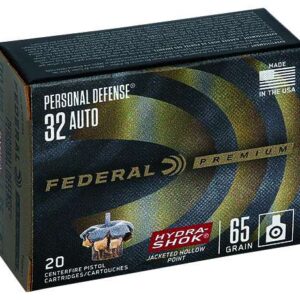 FEDERAL PREMIUM HYDRA SHOK AMO 32 AUTO 65GR JHP 20RD (25 BOX CASE)