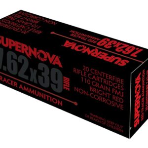 SUPERNOVA  AMMUNITION AMO 7.62X39MM 110GR FMJ RED TRACER 20RD ( 10 BOXES PER CASE )