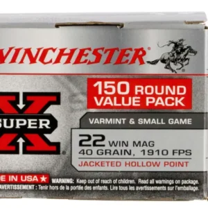 WINCHESTER SUPER X RIMFIRE AMO  22 WMR JHP 40GR 150RD (10 BOX CASE)