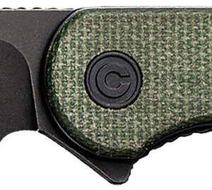 Civivi Knives C907T-E Elementum  2.96" Folding Tanto Plain Black Stonewashed D2 Steel Blade, 4.03" Green Textured Micarta Handle