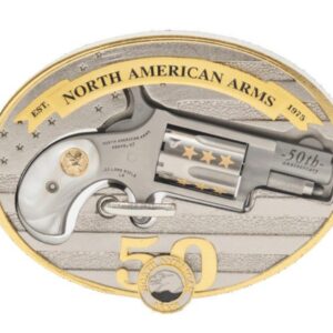 NAA 50TH ANNIVERSARY 22LR WITH BELT BUCKLE GOLD ZERCONIUM WITH 50TH ANNIVERSARY INLAY NAA-22LR-BBO-50