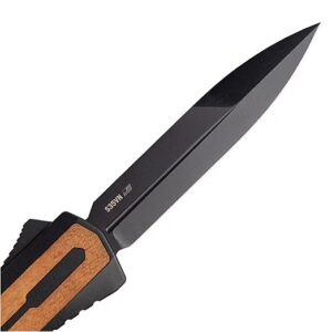 ZASTAVA A7 ZASTAVA AMERICAN WALNUT WOOD HANDLE BLACK ACCENTS BLACK S35VN DAGGER BLADE FINE EDGE
