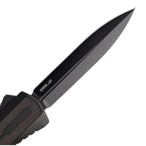 ZASTAVA A7 ZASTAVA TACTICAL BLACK WOOD HANDLE BLACK ACCENTS BLACK S35VN DAGGER BLADE FINE EDGE