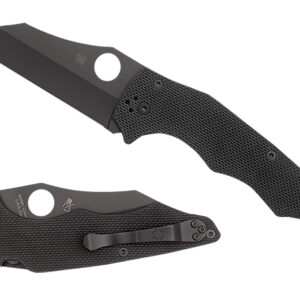Spyderco C253GPBBK YoJumbo  3.98" Folding Wharncliffe Plain Black DLC CPM S30V SS Blade/Black Textured G10 Handle Includes Pocket Clip
