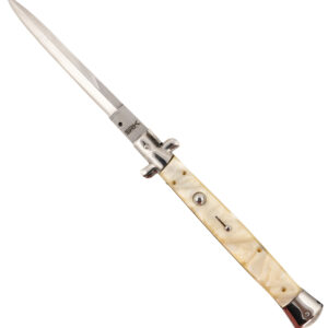 Steel River Knives CIMOPD Spartan  6" Italian Dagger Polished Blade 7" Mother of Pearl Synthetic Handle Side Open