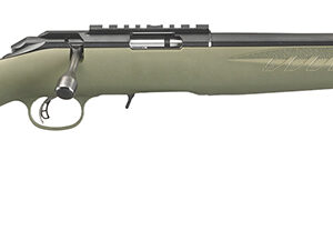 Ruger 8335 American Rimfire  Sports South Exclusive Full Size 22 WMR 9+1 18" Satin Blued Threaded Barrel, Satin Blued Steel Receiver w/Scope Rail, OD Green Synthetic Adjustable Stock, Right Hand